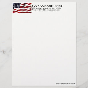 American Flag patriotic letterhead