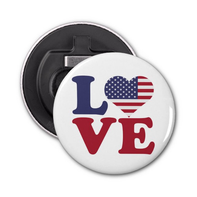 American Flag Patriotic Love Bottle Opener (Front)
