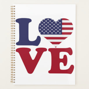 American Flag Patriotic Love Planner