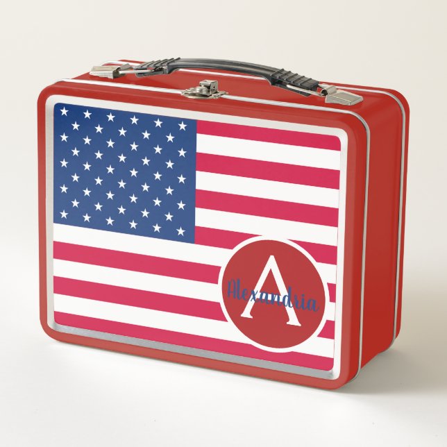 American Flag Patriotic Lunch Box (Front)
