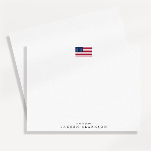 American Flag Patriotic Minimalist White 4th of Ju Invitation