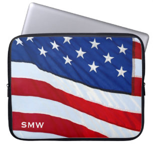 American Flag Patriotic Monogram Notebook Sleeve