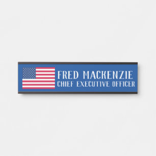 American Flag Patriotic Office Door Sign
