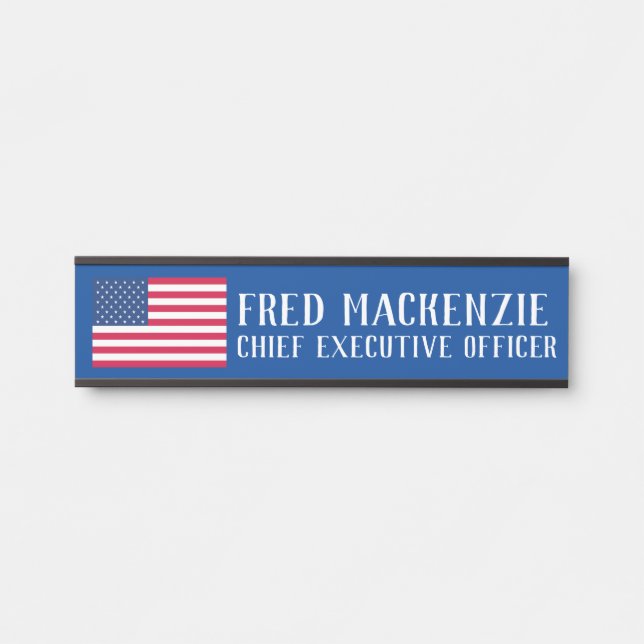 American Flag Patriotic Office Door Sign (Front)