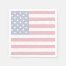 American Flag Patriotic Paper Cocktail Napkins