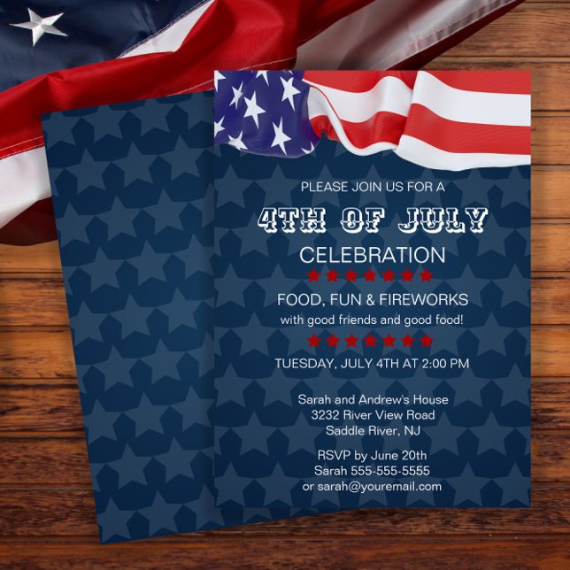 American Flag Patriotic Party 4th Of July Invitation (Creator Uploaded)
