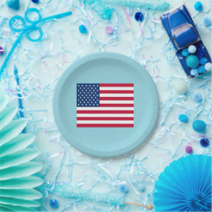 American Flag Patriotic Party Paper Plates