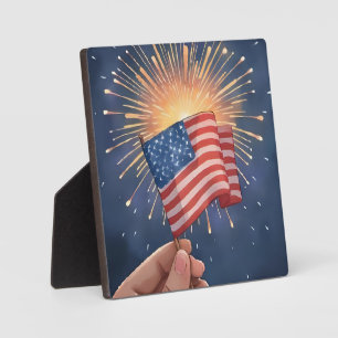 American Flag Patriotic Party Plaque
