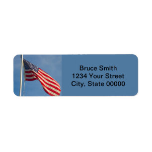 American Flag Patriotic Personalise Return Address