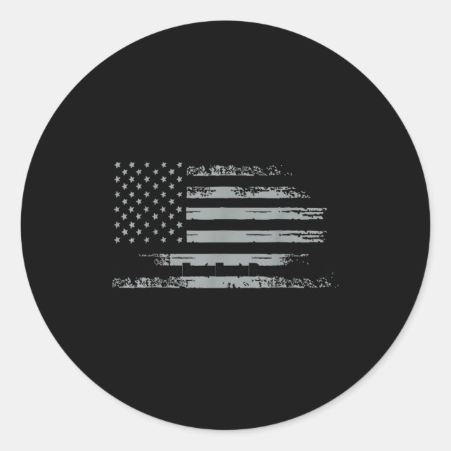 American Flag Patriotic Pride Dom  Classic Round Sticker (Front)