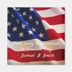 American Flag Patriotic Quote Magnet