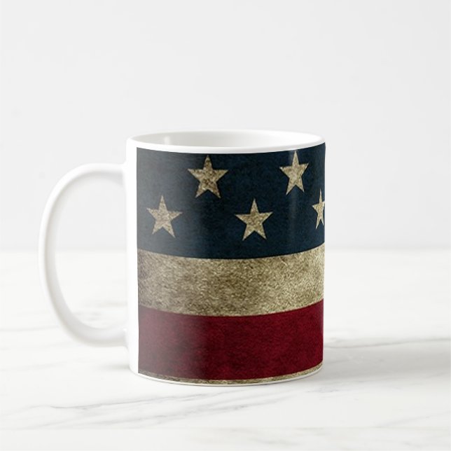 American Flag Patriotic Rustic Mug (Left)