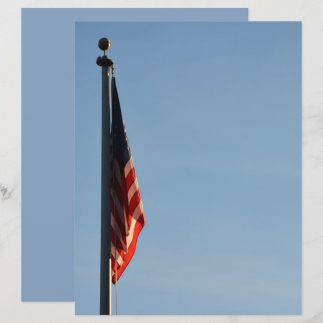 American Flag Patriotic Scrapbook Paper (Front/Back)