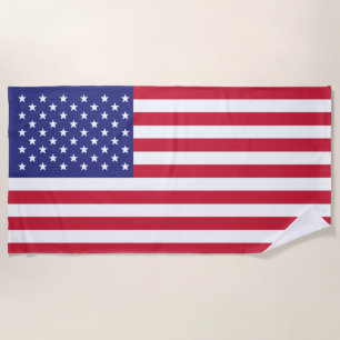American Flag Patriotic Stars and Stripes Beach Towel