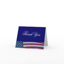 American Flag Patriotic Thank You Cards