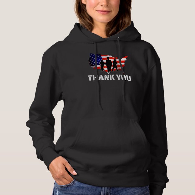 American Flag Patriotic Thank You Men Women Kid Gi Hoodie (Front)