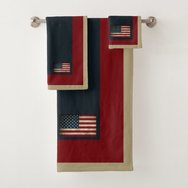 American Flag Patriotic Towel Set (Insitu)