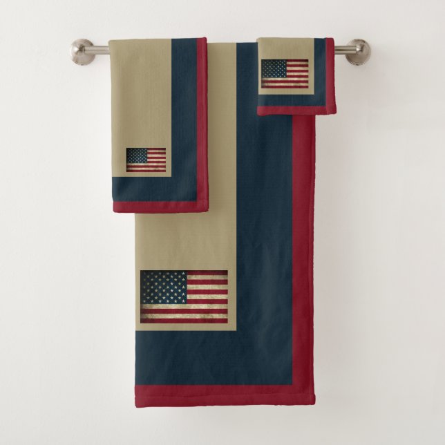 American Flag Patriotic Towel Set (Insitu)