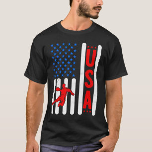 American Flag Patriotic USA Men Women Handball Spo T-Shirt