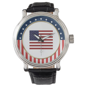 American Flag Patriotic Wrist Watch