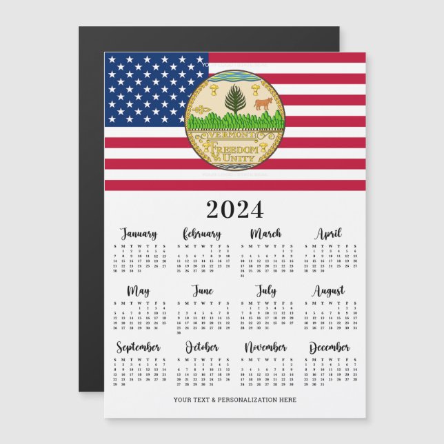 American Flag Patriotic Your Logo 2023 Calendar  (Front/Back)