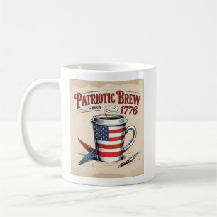 American Flag Pattern Coffee Cup - Patriotic Brew 
