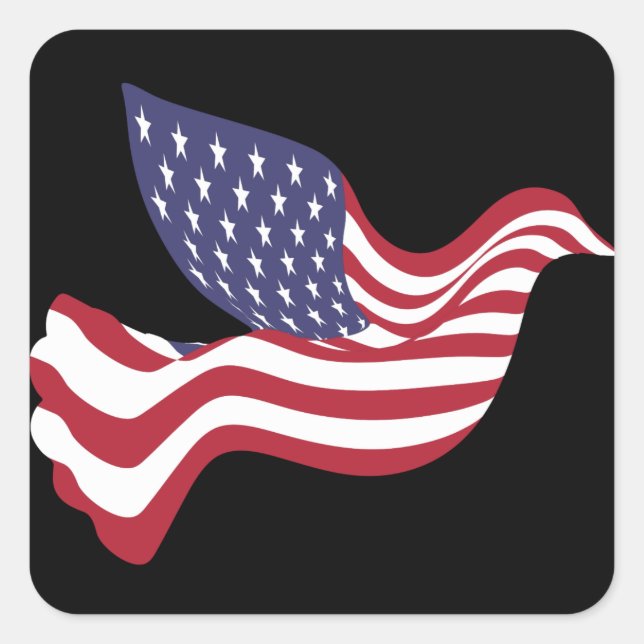 American Flag Peace Dove Sticker (Front)