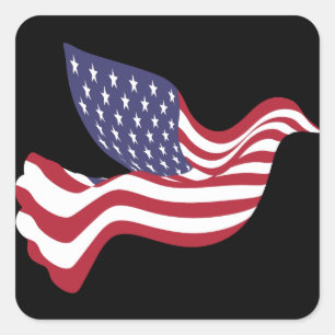 American Flag Peace Dove Sticker