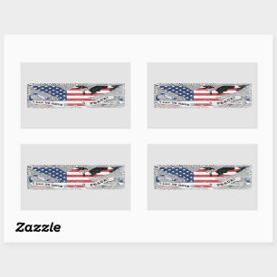 American Flag Peace Eagle Americana Patriotic Art Rectangular Sticker