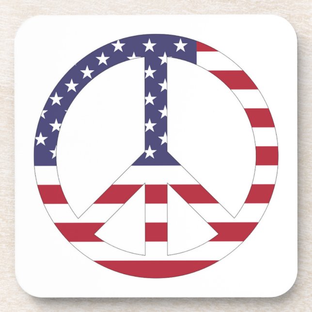 AMERICAN FLAG PEACE SIGN COASTER (Front)
