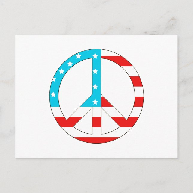 American Flag Peace Sign Postcard (Front)