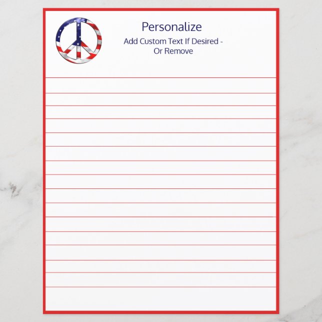 American Flag Peace Sign Symbol Personalised (Front)