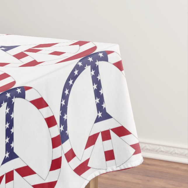 AMERICAN FLAG PEACE SIGN TABLECLOTH (In Situ)