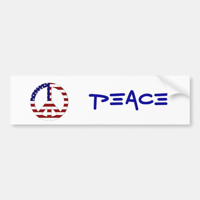 American Flag Peace sign USA Bumper Sticker (Front)