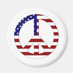 American Flag Peace sign USA Magnet