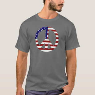 American Flag Peace sign USA T-Shirt