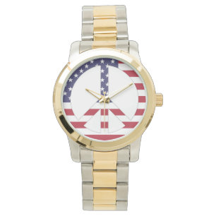 AMERICAN FLAG PEACE SIGN WATCH