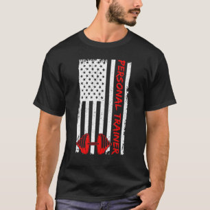 American Flag Personal Trainer Health And Fitness  T-Shirt