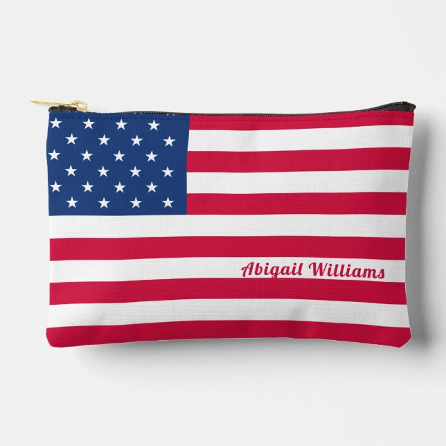 American Flag | Personalised   Accessory Pouch (Front)