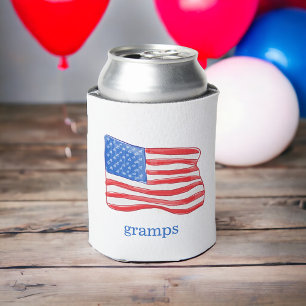 American Flag Personalised Can Cooler