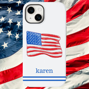 American Flag Personalised Case-Mate iPhone 14 Case