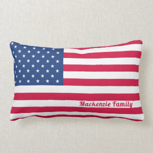 American Flag Personalised Family Lumbar Cushion