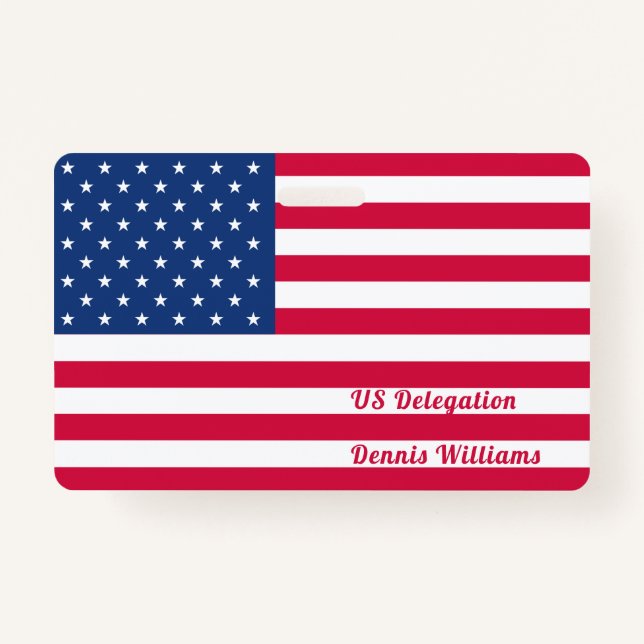 American Flag | Personalised ID Badge (Front)