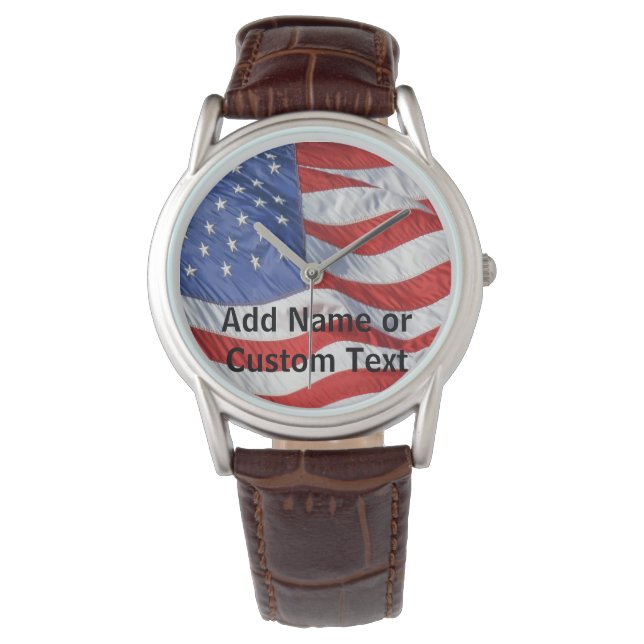 American Flag Personalised Men's Watch (Front)