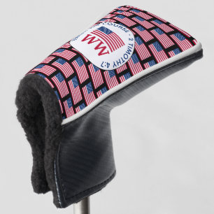 AMERICAN Flag Personalised MONOGRAM Putter Golf Head Cover