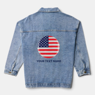 American Flag Personalised Patriotic Stars Stripes Denim Jacket