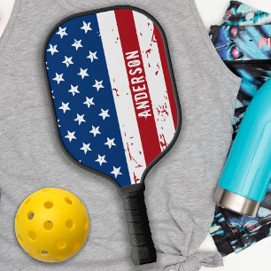 American Flag Personalised Patriotic Stars Stripes Pickleball Paddle