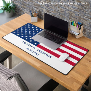 American Flag Personalised USA Military  Desk Mat