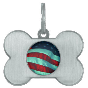 American Flag Pet Tag