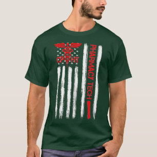 American Flag Pharmacy Technician CPhT Tech Gift T-Shirt